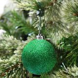 Vıp Deluxe 12 Adet 5 Cm Simli Yeşil Top Süsler Yılbaşı Ağacı Süsleri Noel Ağacı Süsleri Yeşil Topsüs Vitrin
