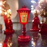 VIP DELUXE 22CM IŞIKLI MÜZİKLİ YILBAŞI FENERİ KIRMIZI NOEL BABALI SULU KAR KÜRESİ NOEL SOKAK FENERİ