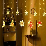 Vıp Deluxe 3 Metre Yıldızlı Noel Salkım Led Işık Led Çam Ağacı Kar Tanesi Çorap Ay Yıldız Firgürlü