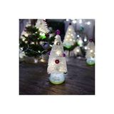 Vip Deluxe Beyaz Karli Yilbaşi Ağaci Süslü Renkli Cici Toplu Işikli Noel Ağaci 24 Cm Gün Işiği Ledli Altın