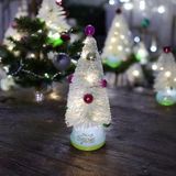 VIP DELUXE BEYAZ KARLI YILBAŞI AĞACI SÜSLÜ RENKLİ CİCİ TOPLU IŞIKLI NOEL AĞACI 24 CM GÜN IŞIĞI LEDLİ