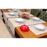 Vip Design Puzzle Desenli Keten Runner 1ADET - 50 x 140 cm - Açık Kahverengi