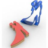 VİP Gelin Damat Polikarbon Kurabiye Kalıbı 8,6 cm x 6,4 cm