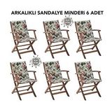 Vip Home 6'lı Concept İngiliz Gülü Arkalıklı Sandalye Minderi