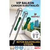 Vip Home Concept Balkon Çamaşır Askılığı,metal Çamaşır Kurutma Askısı, Kurutmalık,küpeşte,tüm Balkonlara Uyumlu-VIP