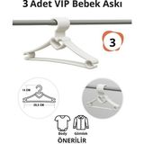 Vip Home Concept Bebek Elbise Askısı 3 Adet Kalp Plastik Beyaz Bebek Kıyafet Askısı Vıp