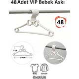 Vip Home Concept Bebek Elbise Askısı 48 Adet Fiyonk Plastik Beyaz Bebek Kıyafet Askısı Vıp