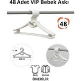 Vip Home Concept Bebek Elbise Askısı 48 Adet Kalp Plastik Beyaz Bebek Kıyafet Askısı Vıp