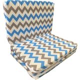Vip Home Concept Katlanır Çocuk Yatağı Sünger Yatak Çocuk Oyun Minderi 60X120-4 cm (Mavi-Gri Zikzak) - 60 x 120 x 4 cm