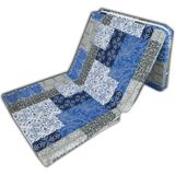 Vip Home Concept Katlanır Sünger Minder Yatak Fermuarlı 70X180X6 Cm-Mavi Etnik - 70 x 180 x 6 cm