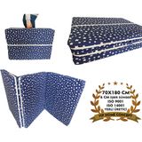 Vip Home Concept Katlanır Yer Yatağı ve Tek Kişilik Sünger Katlanır Minder Yatak 70X180 cm 6 cm Lacivert Yıldız - 70 x 180 x 6 cm