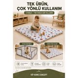 Vip Home Concept Market Ürünleri 120x120x6 cm Oyun Alanına Uygun Katlanabilir Sünger Oyun Parkı Minderi Bebek Yatağı-MARİN