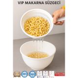 Vip Home Concept Market Ürünleri 2'li (1 ADET) Çok Amaçlı Meyve / Sebze / Pirinç / Makarna Yıkama Süzgeci-VIP-BEYAZ