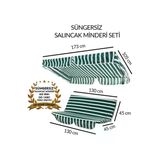 Vip Home Concept Market Urunleri Bahce Salincagi Minder Kilifi 2 Kisilik (Sungersiz) Tenteli Yesil-Beyaz
