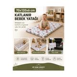 Vip Home Concept Market Ürünleri Katlanır Çocuk Yatağı Sünger Yer Yatağı Oyun Minderi Taşınabilir 70x120x6 cm-MARİN