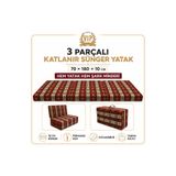 Vip Home Concept Market Ürünleri Katlanır Şark Minderi 70x180x10 cm 3 Parçalı Katlanır Sünger Yatak Şark Köşesi ve Yer Minderi – Kırmızı