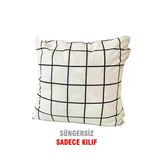 Vip Home Concept Market Ürünleri Kırlent Yastık Dolgulu Fermuarlı Vip Yastık 1 Adet-43X43 Cm(Beyaz Pano)