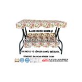 Vip Home Concept Market Ürünleri Lüks DUCK Vip Salıncak Minder Seti 3 Kişilik (SÜNGERSİZ) Tenteli-İNGİLİZ GÜLÜ-Salıncak Minder Seti