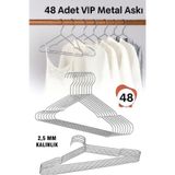 Vip Home Concept Market Ürünleri Metal Elbise Kıyafet Askısı,48 ADET,Giysi Askısı,Pantolon Askısı Tel Askı VIP
