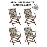 Vip Home Concept Market Urunleri Sandalye Minderi 4 Adet Arkalikli Buyuk Fermuarli Yikanabilir Ingiliz Gulu