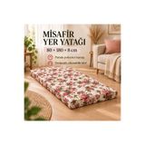 Vip Home Concept Market Ürünleri Tek Parça Sünger Yatak 8 CM, Yer Yatağı, Balkon Yer Minderi,Şantiye,Karavan,Deprem Yatağı-80x180x8 CM-İNGİLİZ GÜLÜ