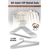 Vip Home Concept Metal Elbise Kıyafet Askısı,60 Adet, Giysi Askısı,pantolon Askısı Tel Askı Vıp