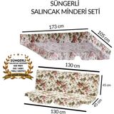 Vip Home Concept Süngerli Salıncak Minder Seti 2 Kişilik Renkli Desenli Tente ile Konforlu Kullanım