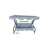 Vip Home Concept Süngersiz Tenteli Salıncak Kumaş Seti 3 Kişilik 162X48 cm Mavi Ekose