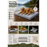 Vip Home Concept Xl Büyük Irk Köpek Yatağı Süngerli Fermuarlı Yıkanabilir Kılıflı Köpek Minderi 65X120X8 Cm-Gri - 120 cm