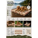 Vip Home Concept Xl Büyük Irk Köpek Yatağı Süngerli Fermuarlı Yıkanabilir Kılıflı Köpek Minderi 65X120X8 Cm-Ingiliz Gülü - Çok Renkli - 120 cm