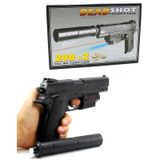 VIP LAZERLİ IŞIKLI BONCUK TABANCASI BONCUK ATAN TABANCA 6mm 400 ADET BONCUK SİYAH OYUNCAK TABANCA