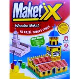 Vıp Maket Boyanabilir Ahşap Kız Kulesi Maketi 6 Renk Akrilik Boya Ahşap Eğitici Oyuncak Ahşap Boyama