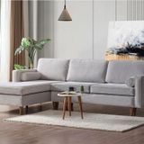 Vipa Cord Rio Gri R+2 Sol Köşe Koltuk Takımı, İskandinav , Konforlu Salon ve Oturma Odaları