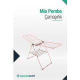 Vipaş Mia Lux Kalın Borulu Mandal Sepetli Çamaşır Kurutmalığı-pembe