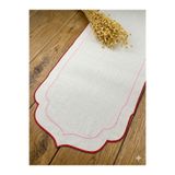 vipceyiz Kırmızı ve Pembe Renkli Çift Sargılı 45 x 130 Cm Keten efektli Runner