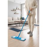 VIPEX Mavi Şönil Püsküllü Yedek Mikrofiber Mop Başlığı, 60 Cm, Zemin Temizleme için, Dayanıklı Temizlik Pedi