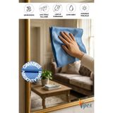 VİPEX Mikrofiber Cam-Ayna Bezi İZ BIRAKMAZ Kusursuz Temizlik Baklava Desen 40x40 cm