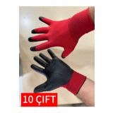 VİPEX Nitril Kaplı KIRMIZI/SİYAH İşçi Eldiveni 10ÇİFT