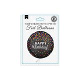 Vipfoni 18" Folyo Balon -Happy Birthday -Confetti