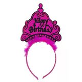Vipfoni Fuşya Happy Birthday Prenses Tacı – Doğum Günü Tacı