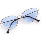 Vipfoni Gold Metal Çerçeveli Cat Eye Retro Mavi Güneş Gözlüğü
