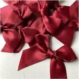 Vipfoni Hazır Fiyonk Sade Minik Saten Kurdele 2 cm - Bordo - 50 Adet