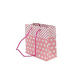 Vipfoni Hediyelik Minik Boy Puantiyeli Karton Çanta 11X11 10 Adet Pembe
