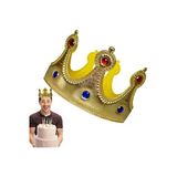 Vipfoni Kral Tacı Altın Renk Kumaş Malzeme Yetişkin Boy 57 Cm