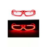 Vipfoni Led Işıklı Parti Gözlüğü 3 Modlu – Glow & Gece Eğlence Gözlüğü Kırmızı