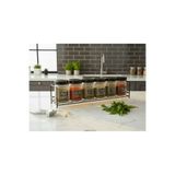 vipgross METAL STANDLI 6 LI YUVARLAK 350cc CAM BAHARAT SETİ- BAHARAT TAKIMI-siyah