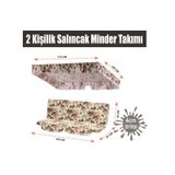 Viphomeconcept Salıncak Minder Seti 2 Kişilik Tenteli Minder Ingiliz Gülü Çok Renkli