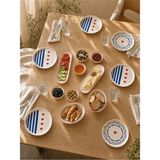 viracasa Blue Kalp 14 Parça 6 Kişilik Kahvaltı Takımı - Kalpli Stoneware Kahvaltılık Sunum Seti
