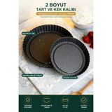Viracasa Çıkarılabilir Tabanlı Tart ve Kek Kalıbı Küçük 23,5 cm Yapışmaz Oluklu Kenar Pasta Kalıbı