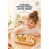 Viracasa Hayvan Figürlü 3 Bölmeli Çocuk Tabağı Melamin Mama Beslenme Tabağı Bpa Içermez - Aslan